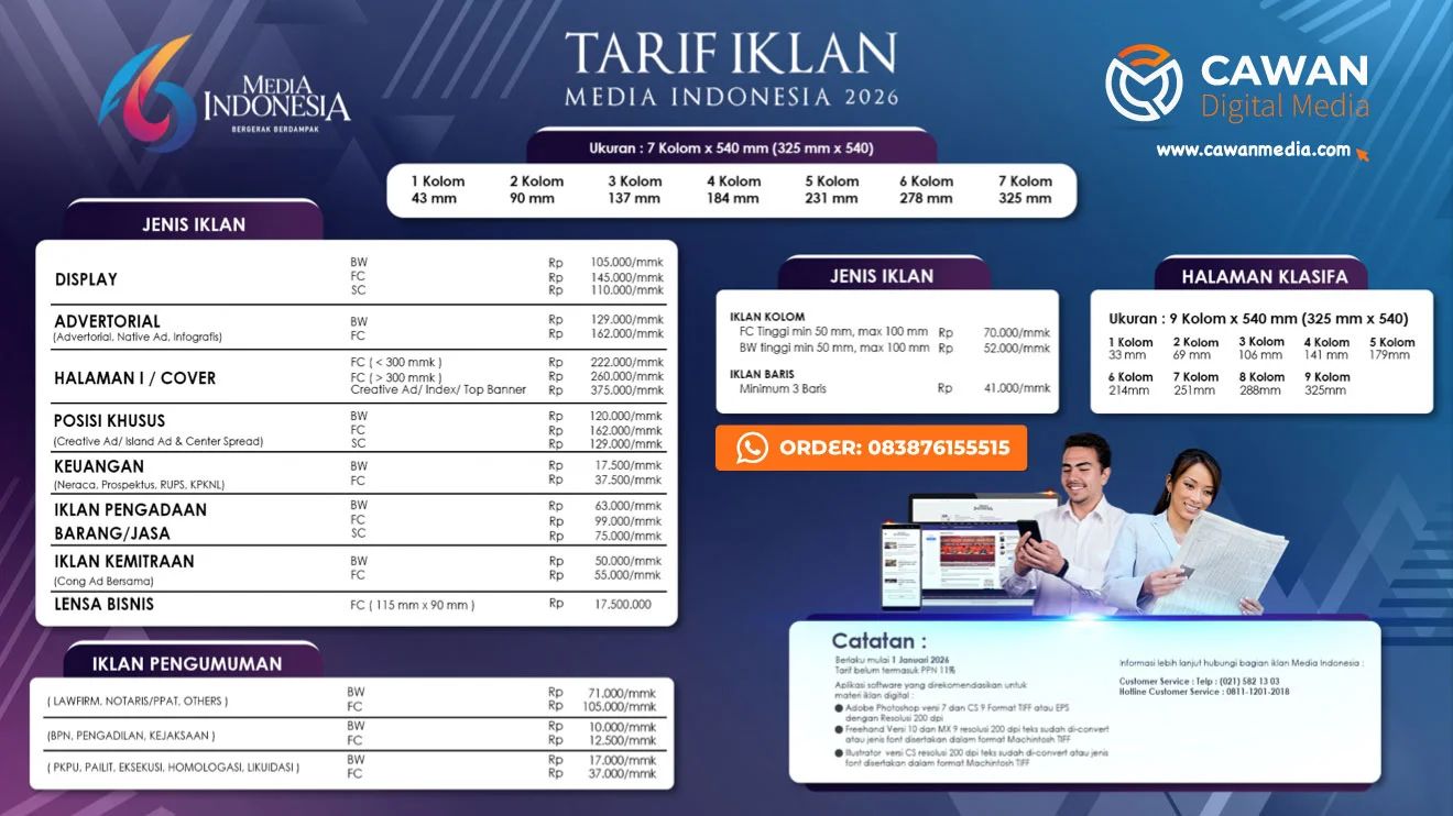 You are currently viewing Pasang Iklan Koran Media Indonesia 2026 – Tarif Resmi, Jangkau 273.000 Pembaca Profesional