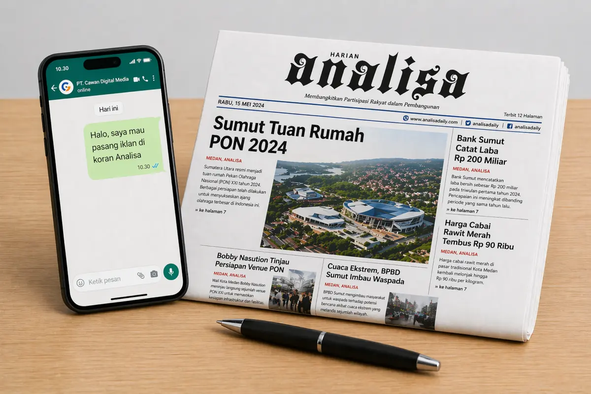 You are currently viewing Pasang Iklan Koran Analisa – Resmi & Terpercaya | PT. Cawan Digital Media